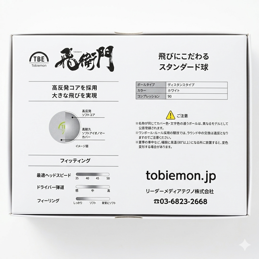 Tobiemon - High Performance Golf Ball - White - 12 Pack