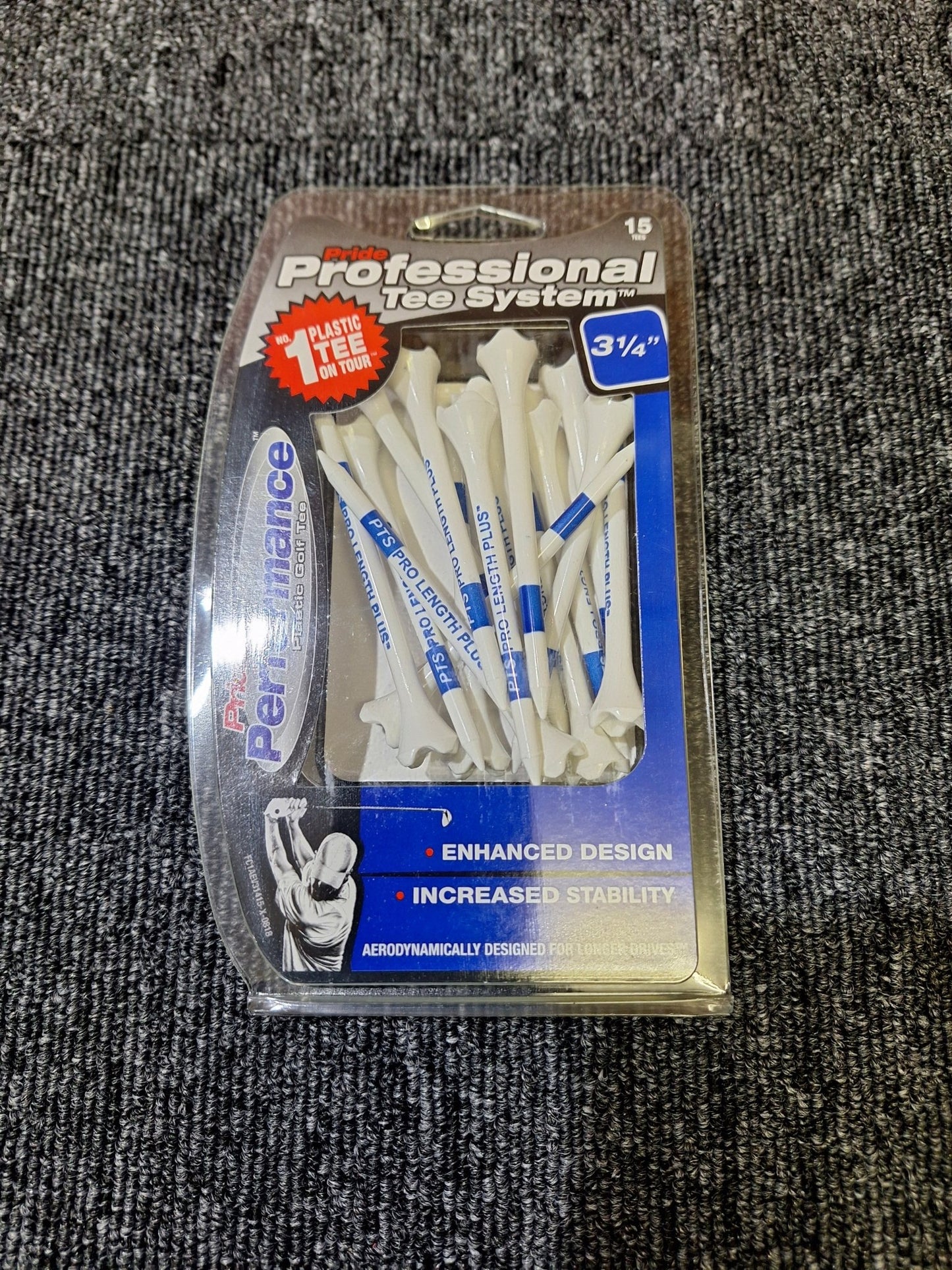 Pride - PTS Evolution Tees - 3&1/4 Inches - Blue - 15 Pack - Shams Golf Exchange