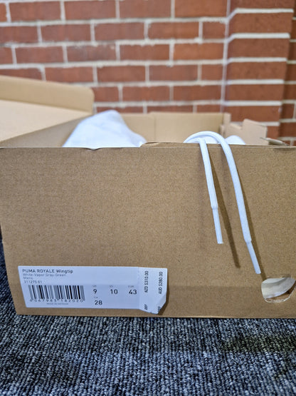 PUMA - Royale Wingtip - Pure White - Size 10 US - BRAND NEW