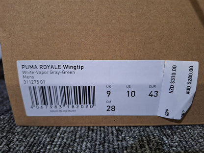 PUMA - Royale Wingtip - Pure White - Size 10 US - BRAND NEW