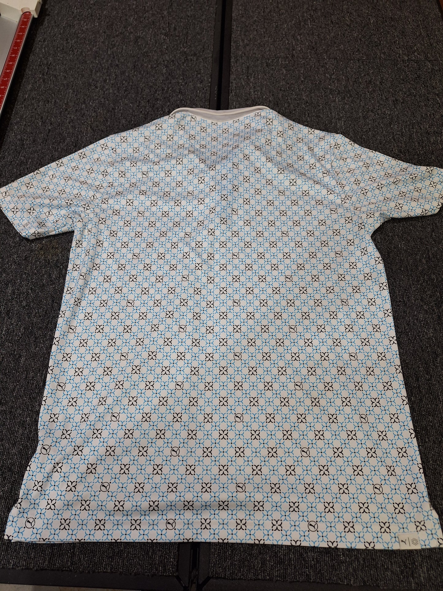 PUMA - Polo Shirt - White - US Medium / UK Large - VERY GOOD