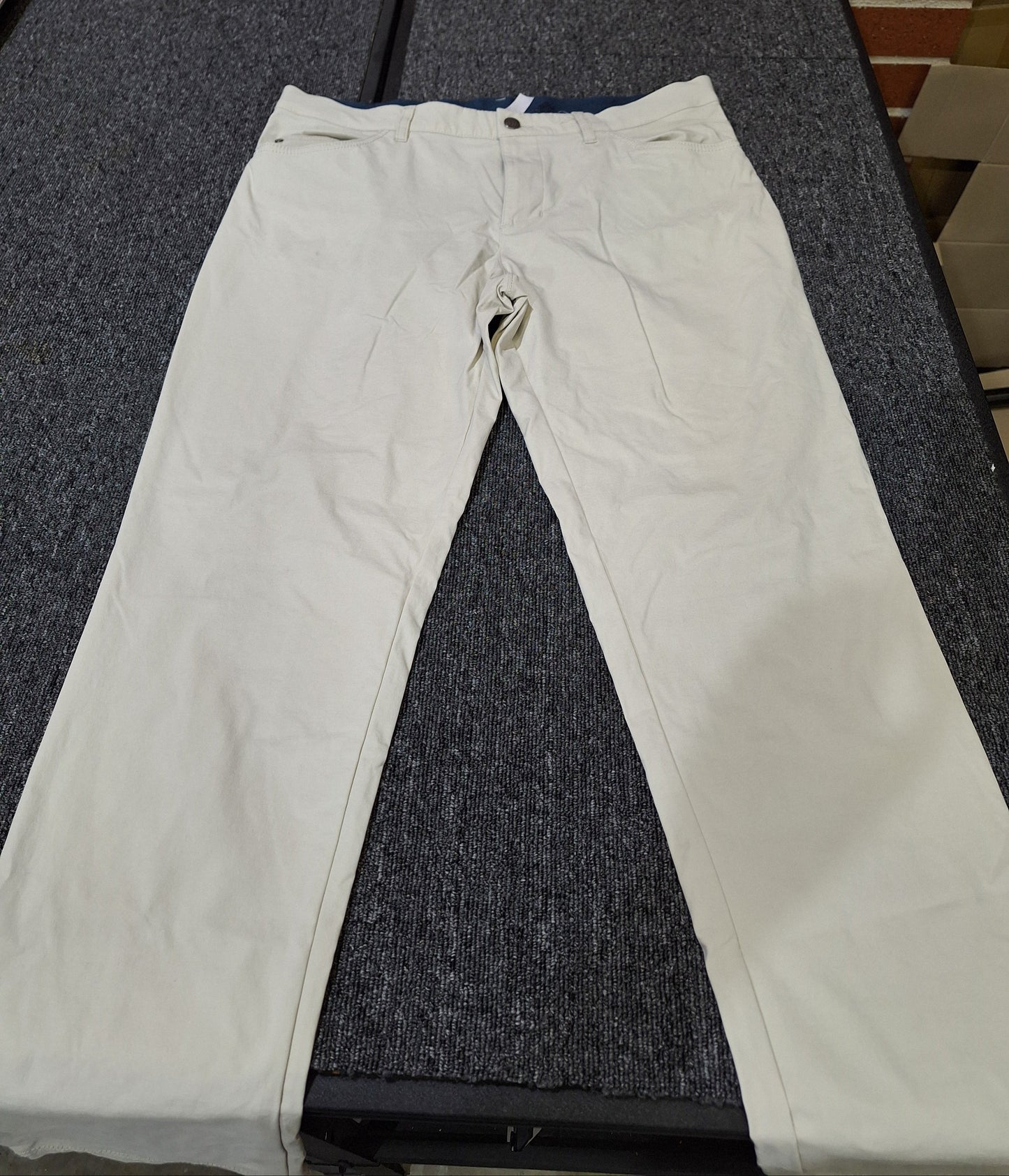 ADIDAS - Primegreen 5 Pocket Pants - Cream - 34 Waist 32 Length - VERY GOOD