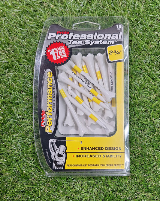 Pride - PTS Evolution Tees - 2&3/4 Inches - Yellow - 15 Pack
