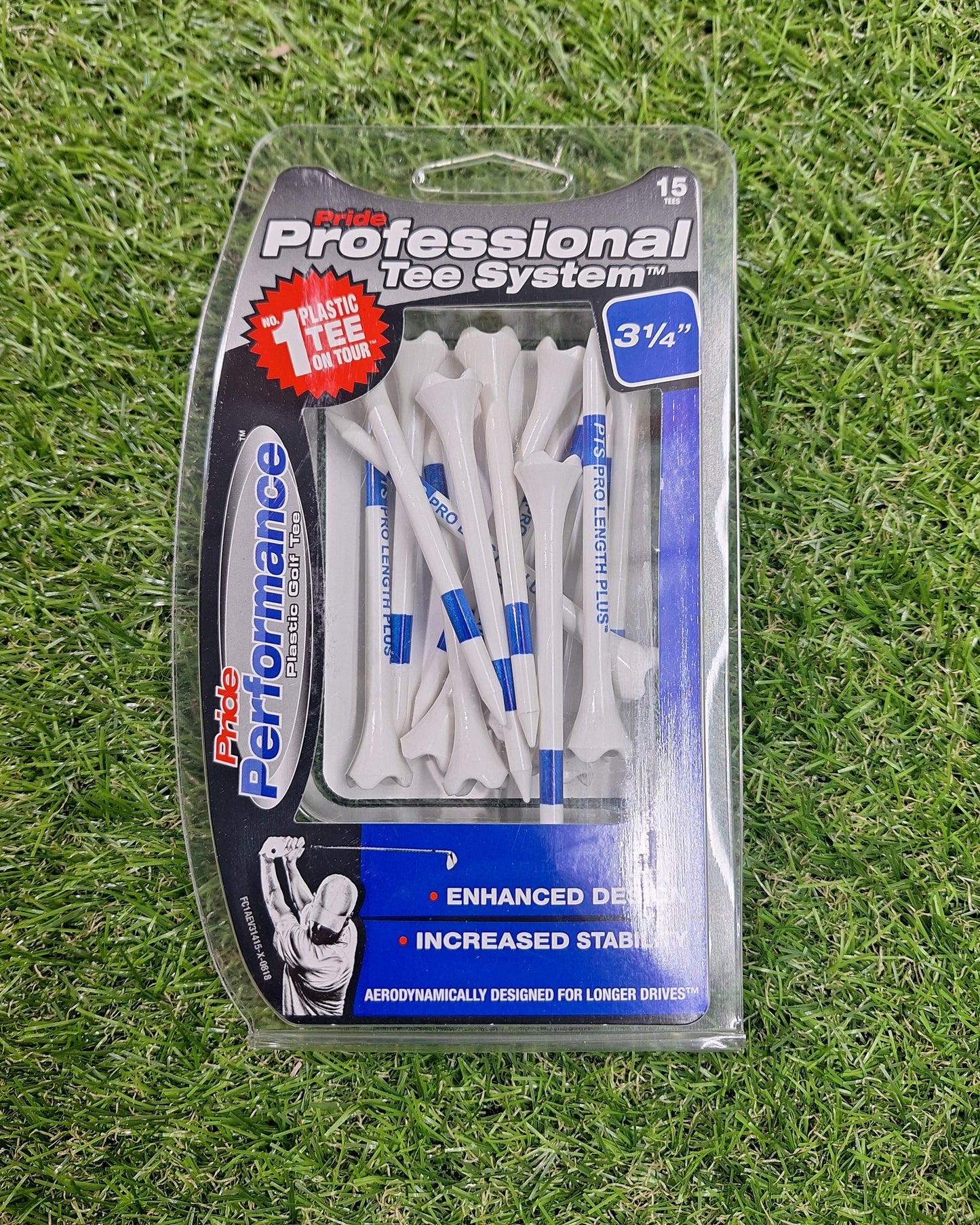 Pride - PTS Evolution Tees - 3&1/4 Inches - Blue - 15 Pack
